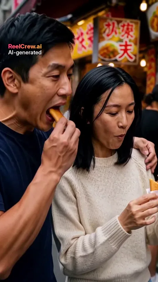 AI couple hug – AI video example made with the AI Couple template (AI-generated people)